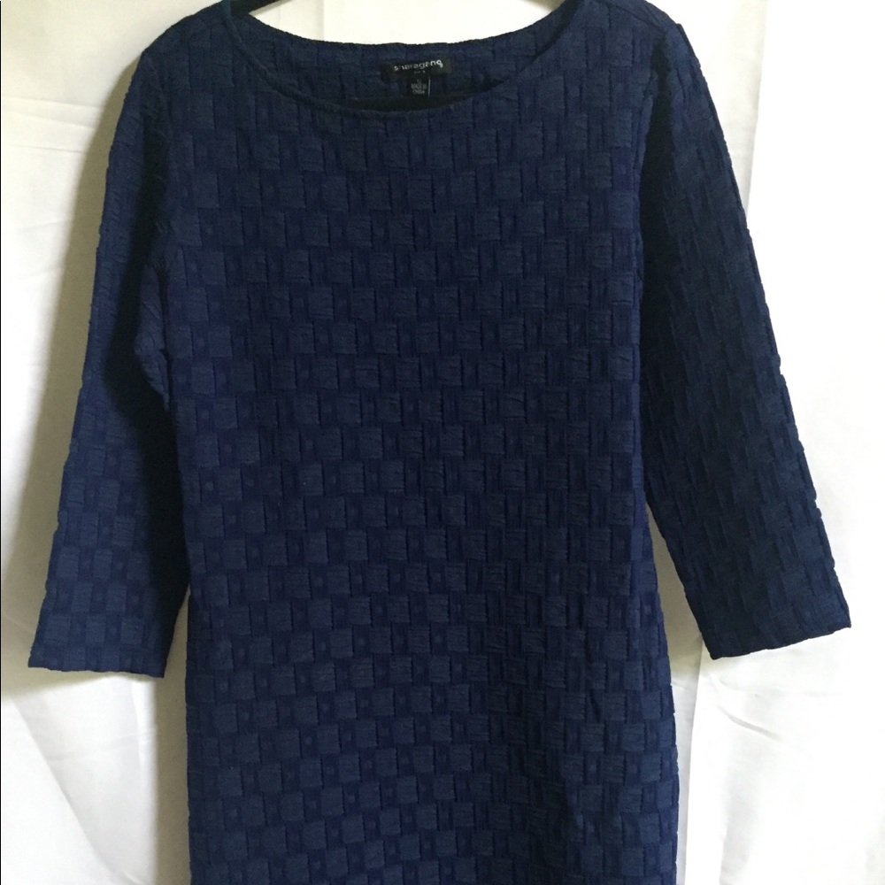 Navy Blue Long-Sleeved Sharagano Dress